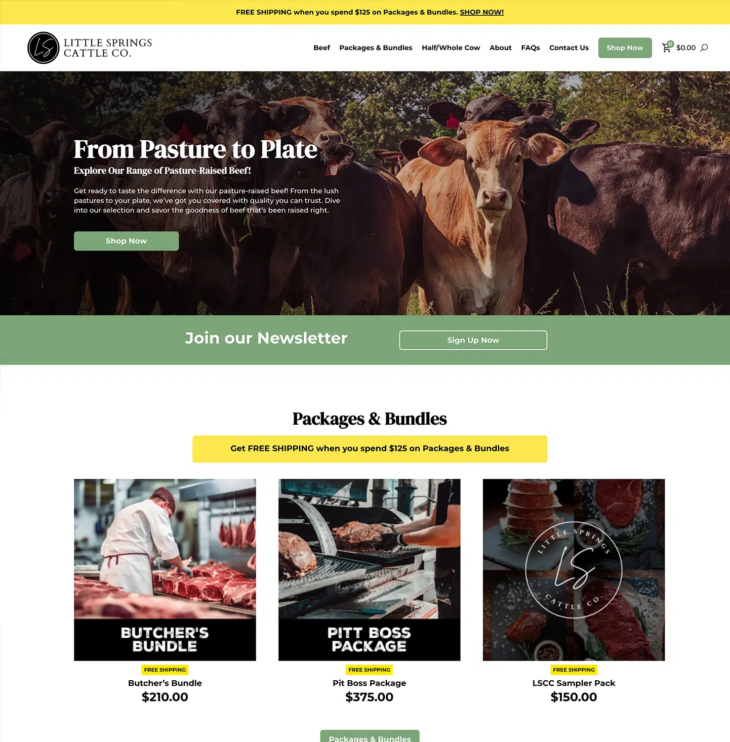 Little Springs Cattle Company new website design.